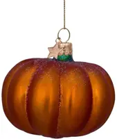 Vondels glazen kerstbal pompoen 6cm oranje - afbeelding 1