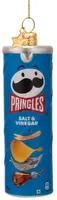 Vondels glazen kerstbal pringles chips bus 12cm blauw - afbeelding 1