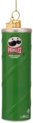 Vondels glazen kerstbal pringles chips bus 12cm groen - afbeelding 3