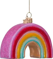 Vondels glazen kerstbal regenboog 8cm multi - afbeelding 3