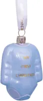 Vondels glazen kerstbal romper 'my first christmas' 8cm blauw - afbeelding 1
