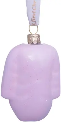 Vondels glazen kerstbal romper 'my first christmas' 8cm roze - afbeelding 3