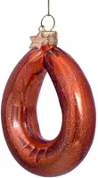 Vondels glazen kerstbal rookworst 10cm bruin - afbeelding 2