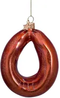 Vondels glazen kerstbal rookworst 10cm bruin - afbeelding 1