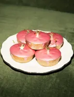 Vondels glazen kerstbal roze koek 6cm roze - afbeelding 5