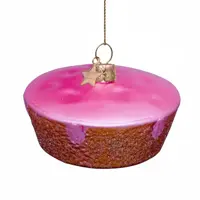 Vondels glazen kerstbal roze koek 6cm roze - afbeelding 1