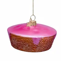 Vondels glazen kerstbal roze koek 6cm roze - afbeelding 3