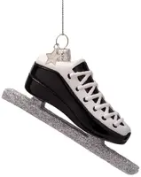 Vondels glazen kerstbal schaats 5cm zwart - afbeelding 1