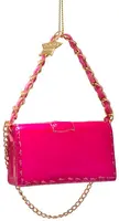 Vondels glazen kerstbal schoudertas 4cm roze - afbeelding 3