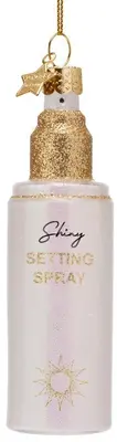 Vondels glazen kerstbal setting spray 10cm wit - afbeelding 1