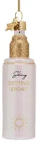 Vondels glazen kerstbal setting spray 10cm wit - afbeelding 1