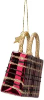 Vondels glazen kerstbal shopper 7cm rood - afbeelding 2