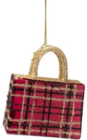 Vondels glazen kerstbal shopper 7cm rood - afbeelding 1