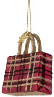 Vondels glazen kerstbal shopper 7cm rood - afbeelding 3