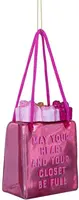 Vondels glazen kerstbal shopper met cadeautjes 8.5cm roze - afbeelding 3