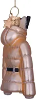 Vondels glazen kerstbal ski jas met ski's 10.5cm goud - afbeelding 3
