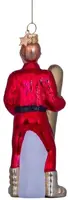 Vondels glazen kerstbal skiër 12.5cm rood - afbeelding 3