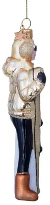 Vondels glazen kerstbal skiester 13cm goud - afbeelding 5