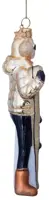 Vondels glazen kerstbal skiester 13cm goud - afbeelding 5