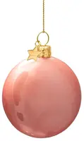 Vondels glazen kerstbal smiley 7.5cm oranje - afbeelding 3