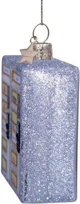 Vondels glazen kerstbal snackmuur 7cm zilver - afbeelding 4