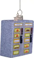 Vondels glazen kerstbal snackmuur 7cm zilver - afbeelding 2