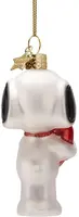 Vondels glazen kerstbal Snoopy met hart 11cm wit, rood - afbeelding 3