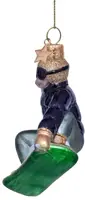 Vondels glazen kerstbal snowboarder 8.5cm multi - afbeelding 4