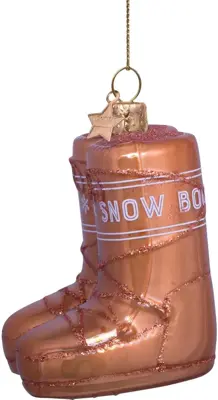 Vondels glazen kerstbal snowboots 7.5cm bruin - afbeelding 3