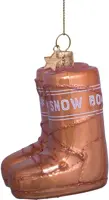 Vondels glazen kerstbal snowboots 7.5cm bruin - afbeelding 3