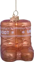 Vondels glazen kerstbal snowboots 7.5cm bruin - afbeelding 2