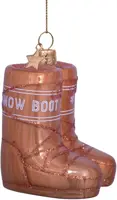 Vondels glazen kerstbal snowboots 7.5cm bruin - afbeelding 1