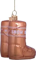 Vondels glazen kerstbal snowboots 7.5cm bruin - afbeelding 4
