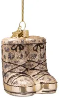Vondels glazen kerstbal snowboots panterprint 7.5cm champagne - afbeelding 1