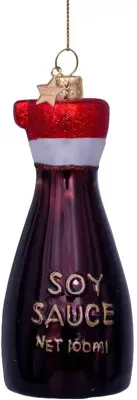 Vondels glazen kerstbal soya saus 11cm bruin - afbeelding 1