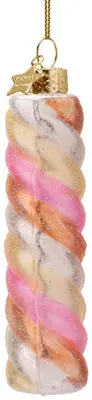 Vondels glazen kerstbal spekje 10cm multi - afbeelding 1