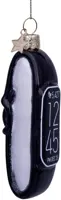 Vondels glazen kerstbal sporthorloge 10.5cm zwart - afbeelding 4