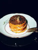 Vondels glazen kerstbal stroopwafel 6cm bruin - afbeelding 4
