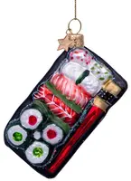 Vondels glazen kerstbal sushi bord 10cm multi  kopen?