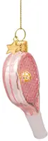 Vondels glazen kerstbal tennisracket 10cm roze - afbeelding 2