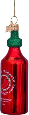 Vondels glazen kerstbal thai hot chilli saus 11cm rood - afbeelding 2