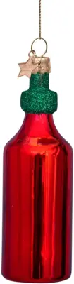Vondels glazen kerstbal thai hot chilli saus 11cm rood - afbeelding 3