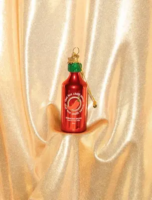 Vondels glazen kerstbal thai hot chilli saus 11cm rood - afbeelding 4