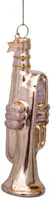 Vondels glazen kerstbal trompet 10.5cm goud - afbeelding 4