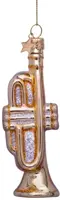 Vondels glazen kerstbal trompet 10.5cm goud - afbeelding 1