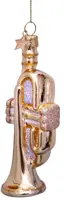 Vondels glazen kerstbal trompet 10.5cm goud - afbeelding 3