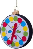 Vondels glazen kerstbal twister draaischijf 7.5cm multi  - afbeelding 2