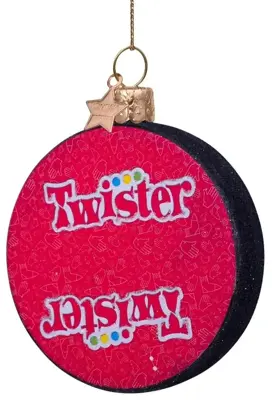 Vondels glazen kerstbal twister draaischijf 7.5cm multi  - afbeelding 4