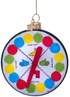 Vondels glazen kerstbal twister draaischijf 7.5cm multi  - afbeelding 1