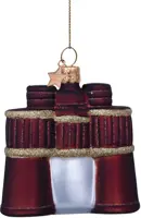Vondels glazen kerstbal verrekijker 8cm bruin - afbeelding 1